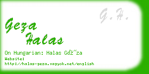 geza halas business card